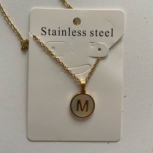 New Sea White Shell Initial Necklace